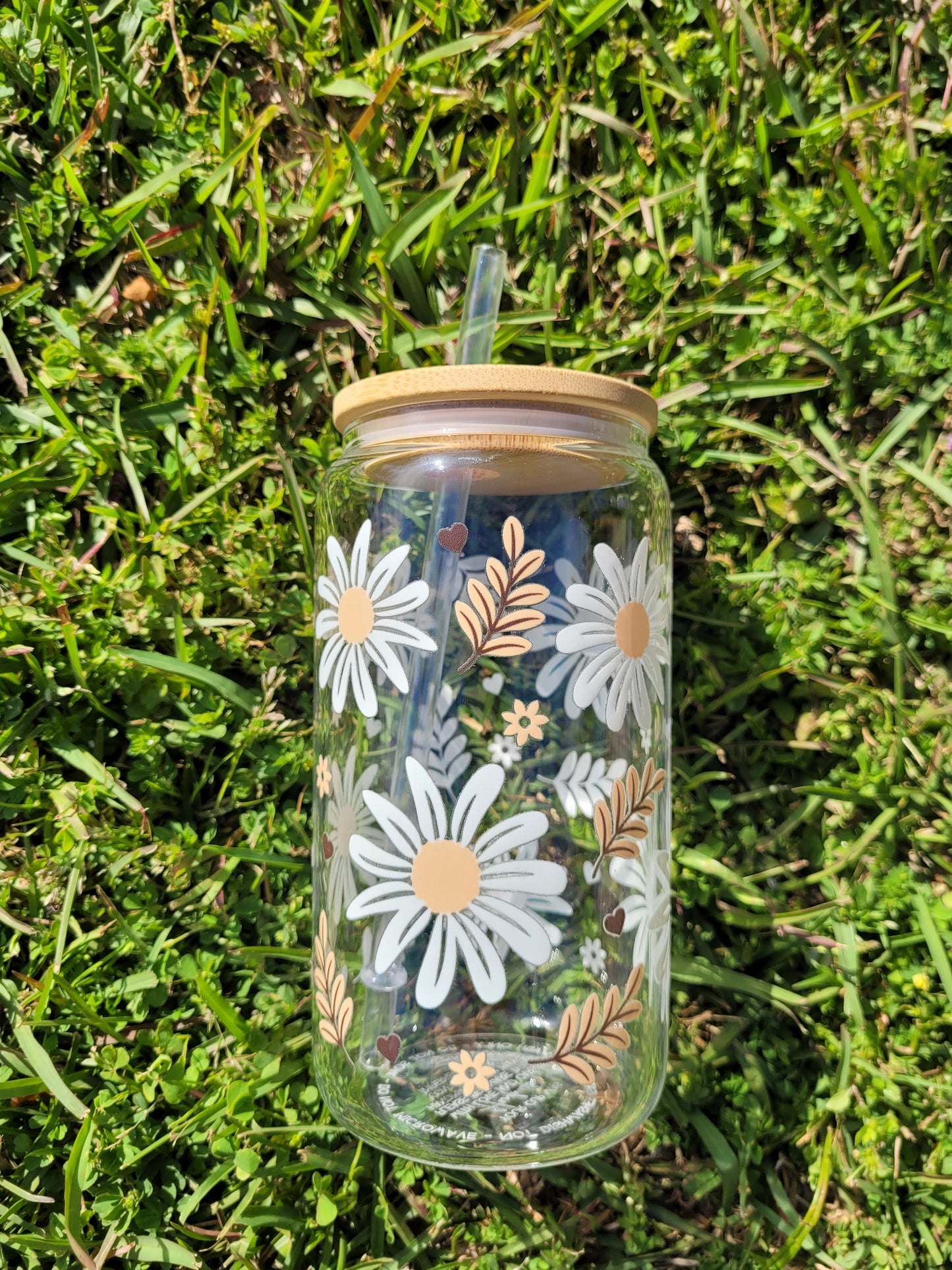 Daisy Paradise Glass Cup