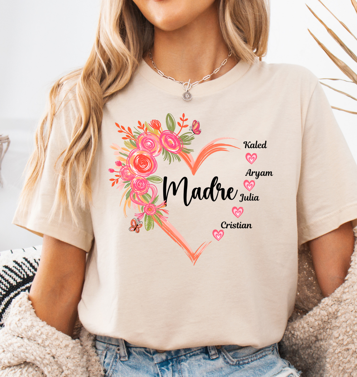 Personalized Madre shirt with custom kid's names