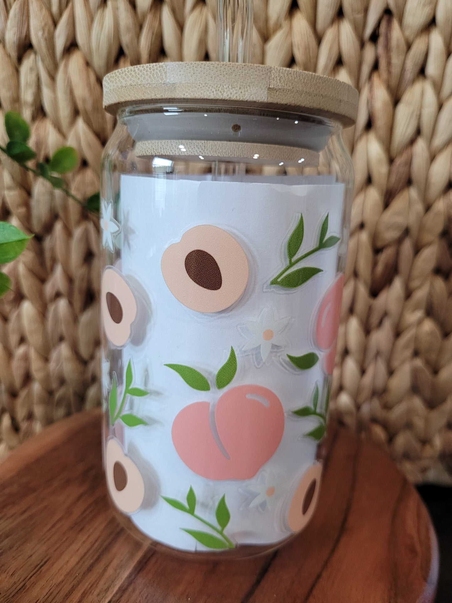 Peaches Glass Cup