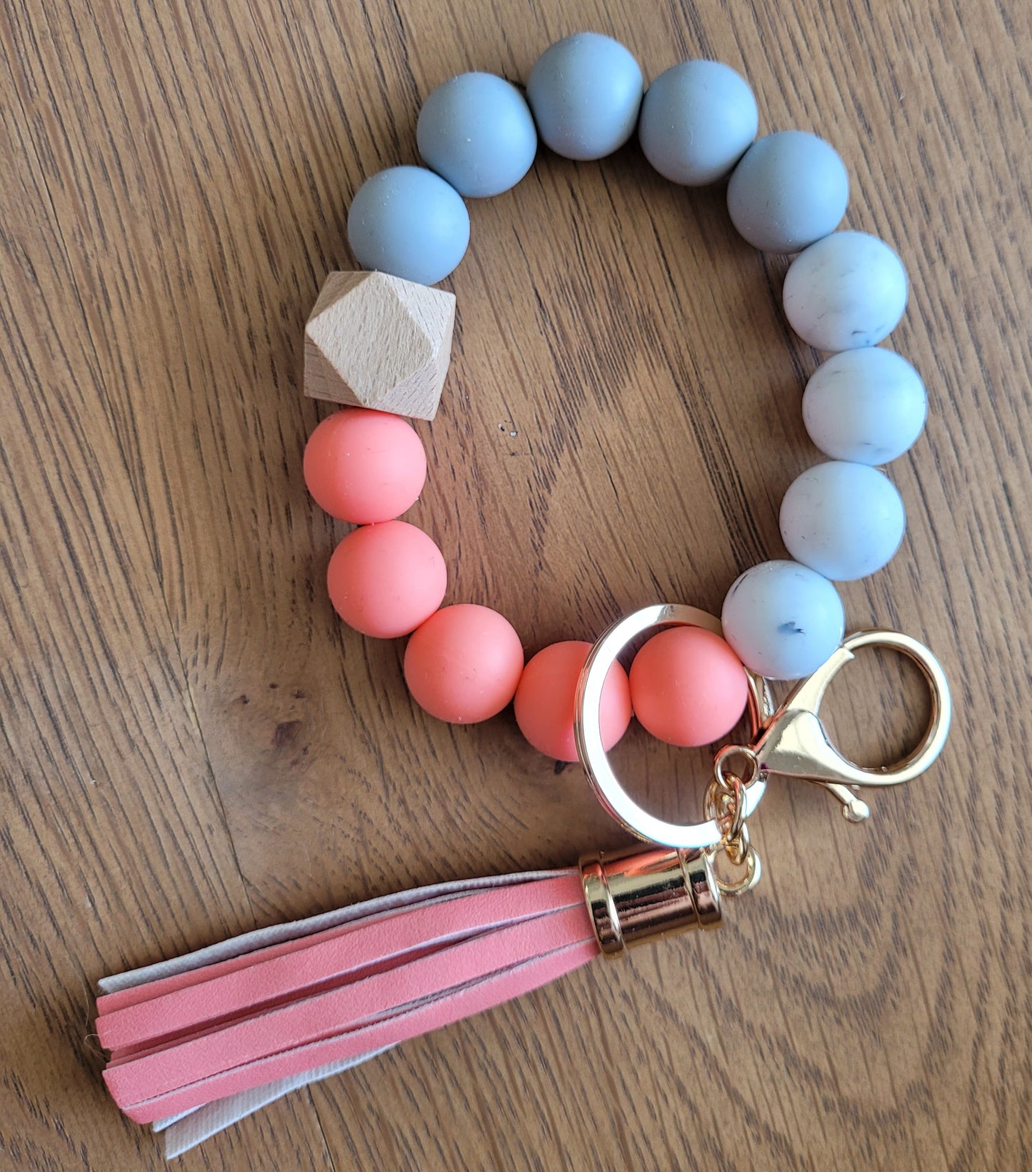 Silicone Bead Keychains Wristlet