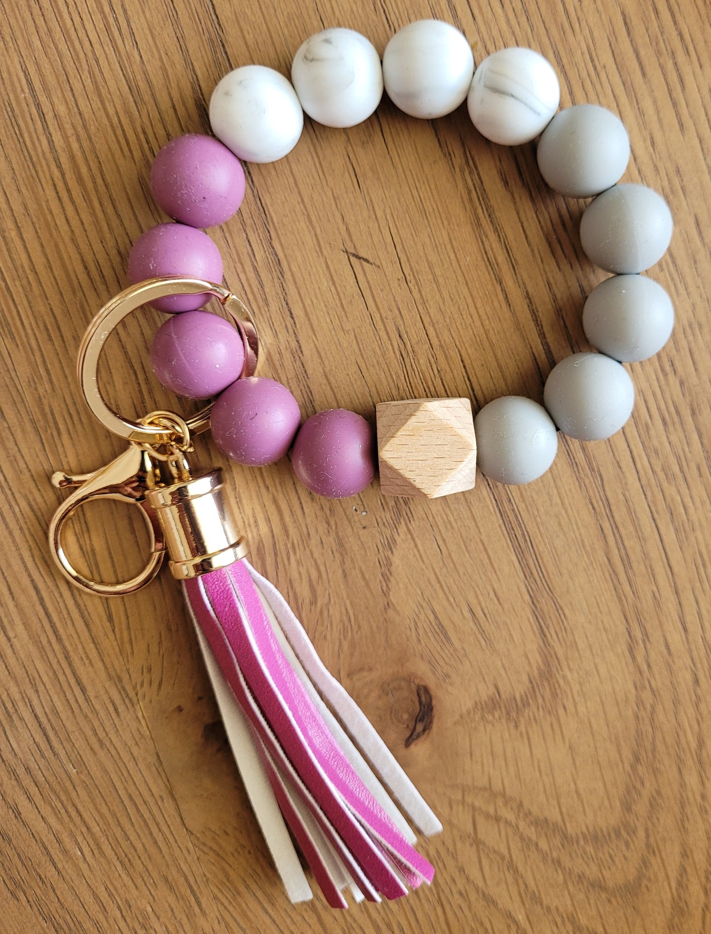 Silicone Bead Keychains Wristlet