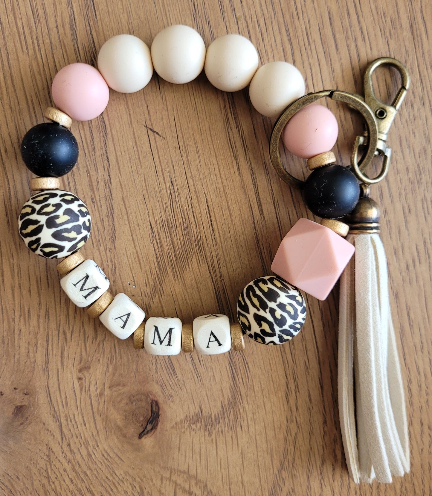 Silicone Bead Keychains Wristlet