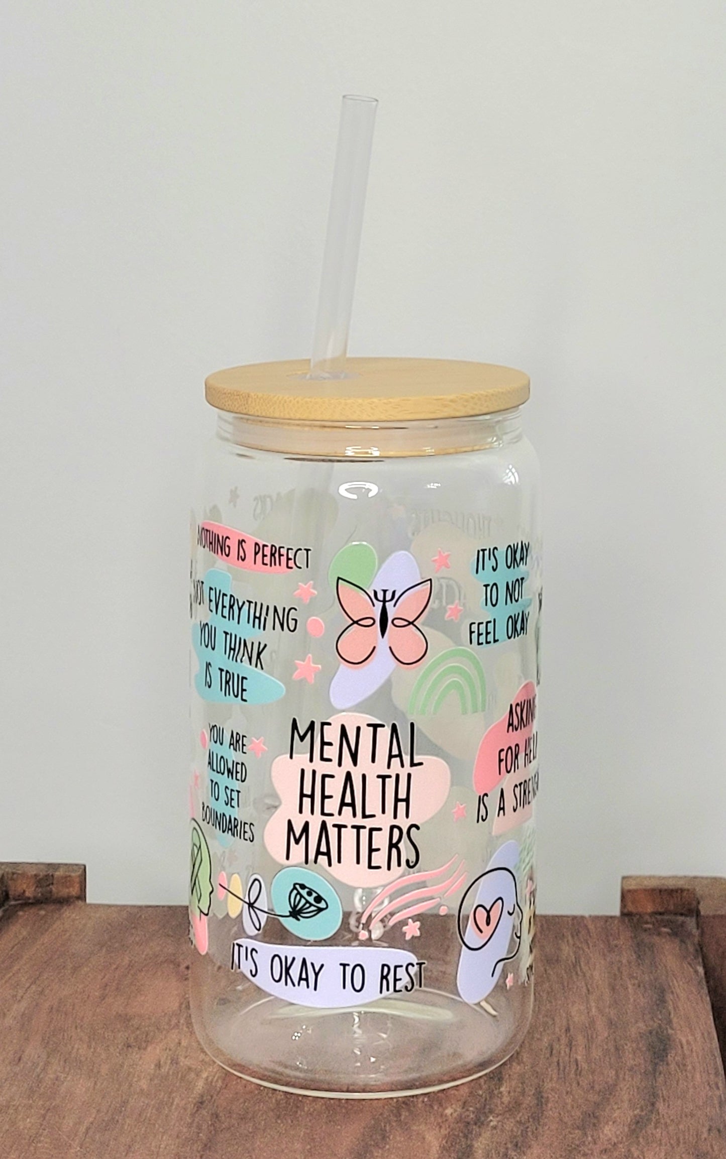 Mental Health Matter Glass Cup