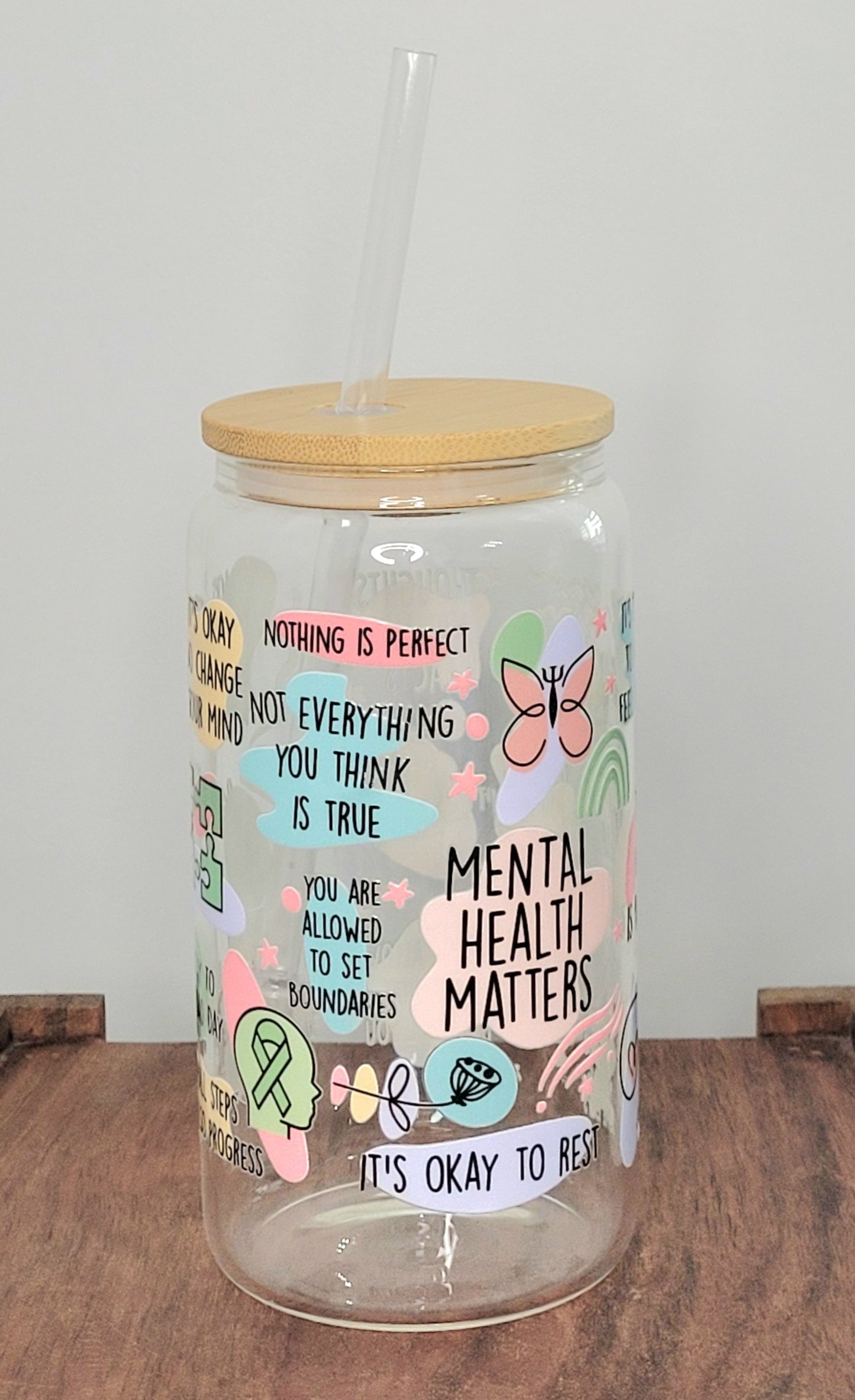 Mental Health Matter Glass Cup