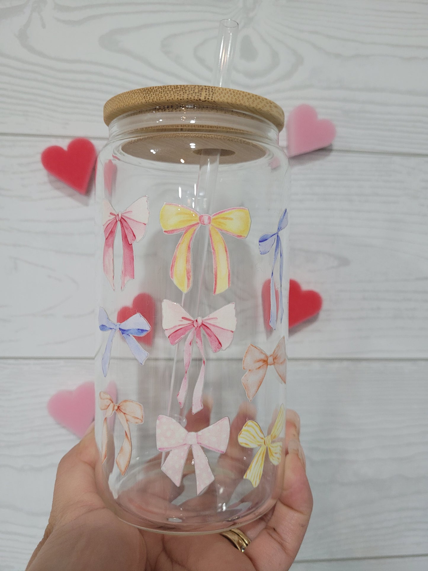 Cute Bows Glass Cup