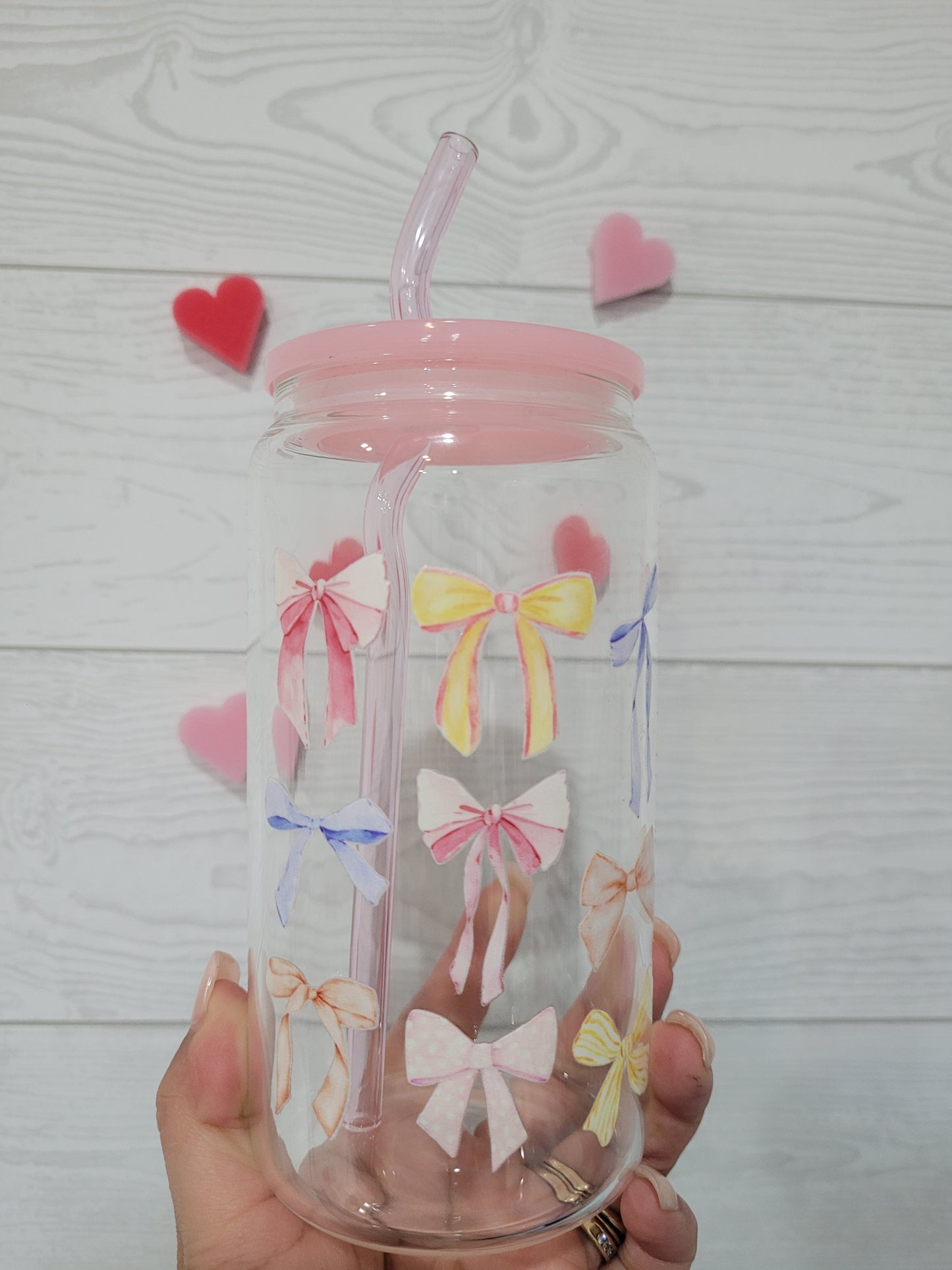 Cute Bows Glass Cup