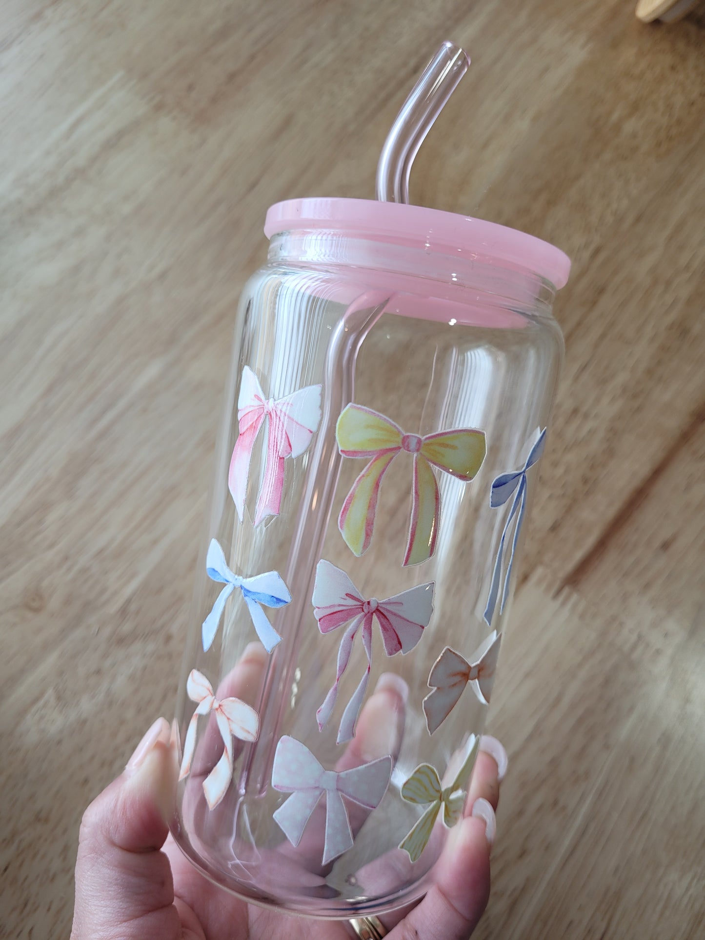 Cute Bows Glass Cup