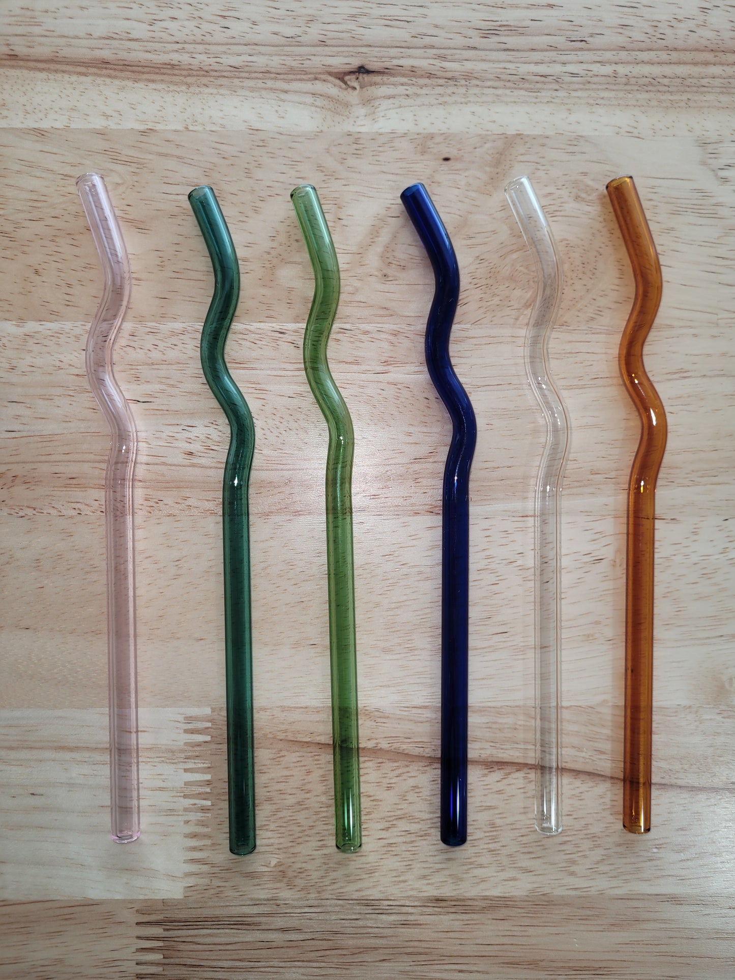 Colorful Curved Glass Straw