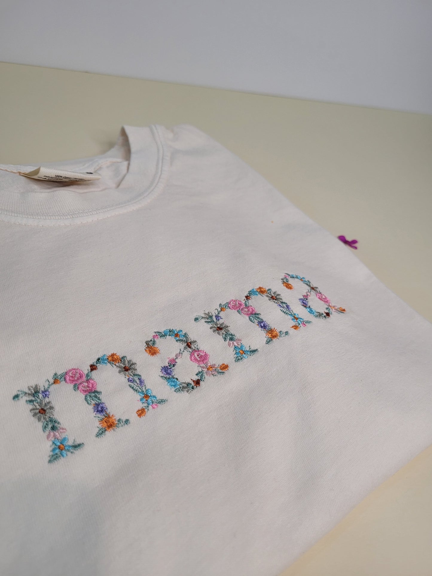 Embroidered Floral mama T-shirt