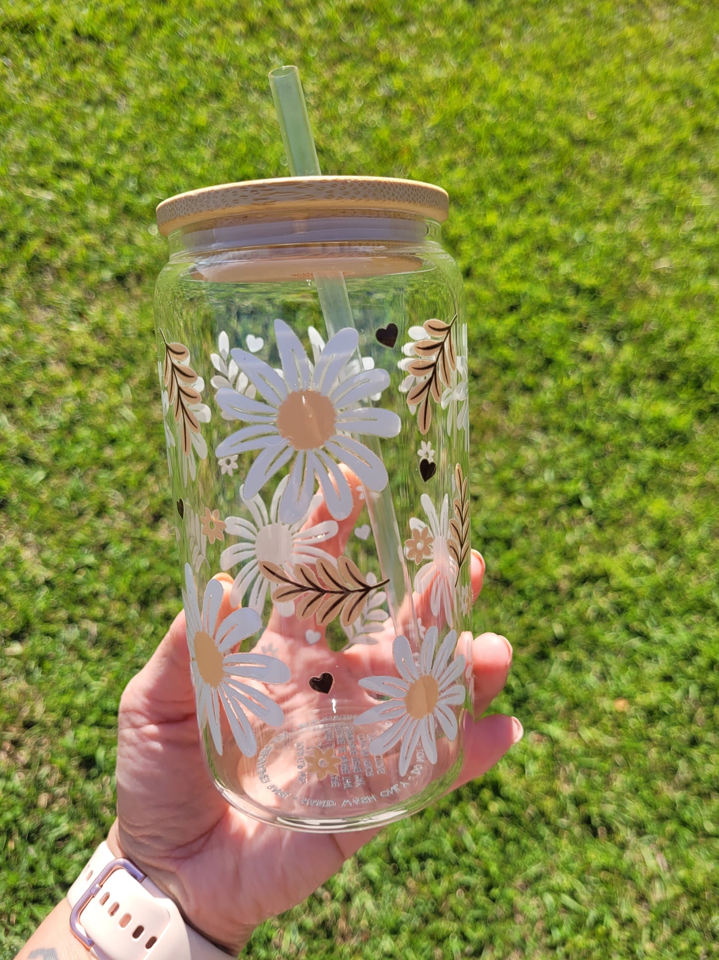 Daisy Paradise Glass Cup