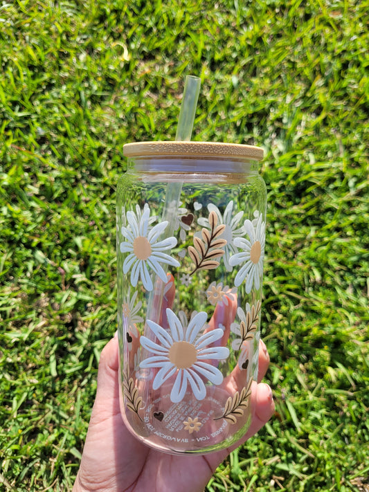 Daisy Paradise Glass Cup