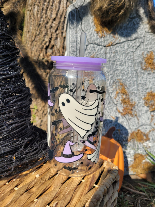 Witchy Ghost Glass Cup