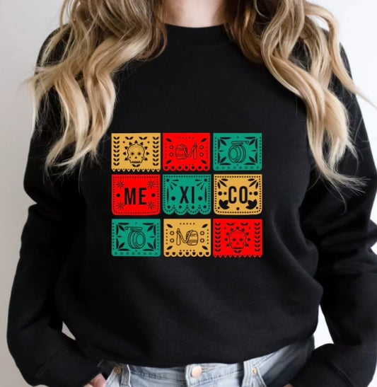 Papel picado Mexico sweatshirt/ sudadera